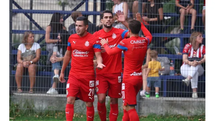 Festejo tras el gol a Tepatitlán.