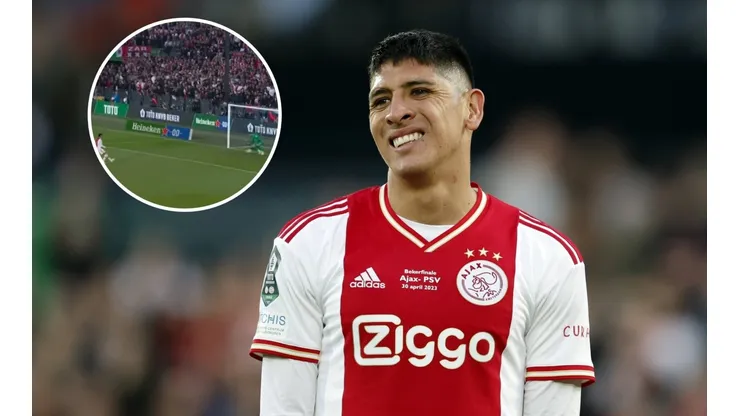 ROTTERDAM - Edson Alvarez of Ajax reacts during the TOTO KNVB Cup final between PSV and Ajax at Feyenoord Stadion de Kui