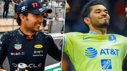 Sergio Pérez y la felicitación para Henry Martín.