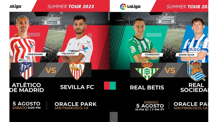 2 y 5 de agosto, las fechas en que podremos ver a cuatro grandes equipos de LaLiga en el continente americano.