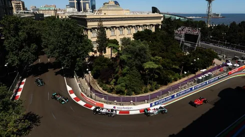 Vista de una de las curvas que ofrece el GP de Azerbaiyán.