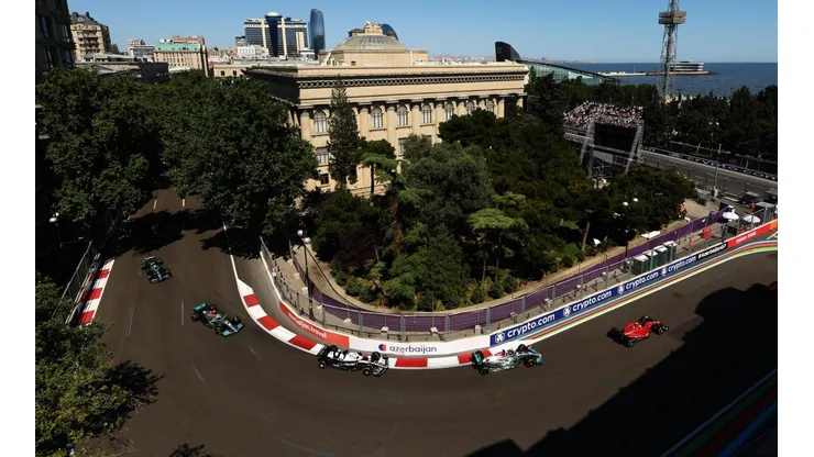 Vista de una de las curvas que ofrece el GP de Azerbaiyán.