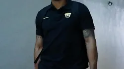 Adrián Aldrete en su llegada al Olímpico Universitario.