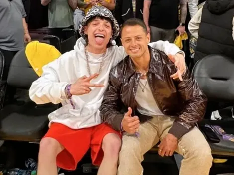 ¡Dos grandes juntos! Chicharito Hernández y Peso Pluma apoyando a los Lakers