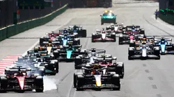 Postal de la largada en el pasado GP de Azerbaiyán.
