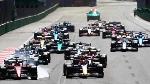 Postal de la largada en el pasado GP de Azerbaiyán.