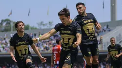 Ulises Rivas en el festejo de su gol ante el San Luis.