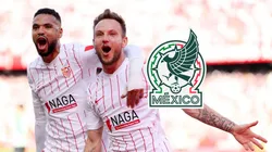 Festejo de gol de Rakitic.