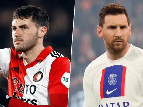 La foto viral de Santi Giménez de niño junto a Lionel Messi