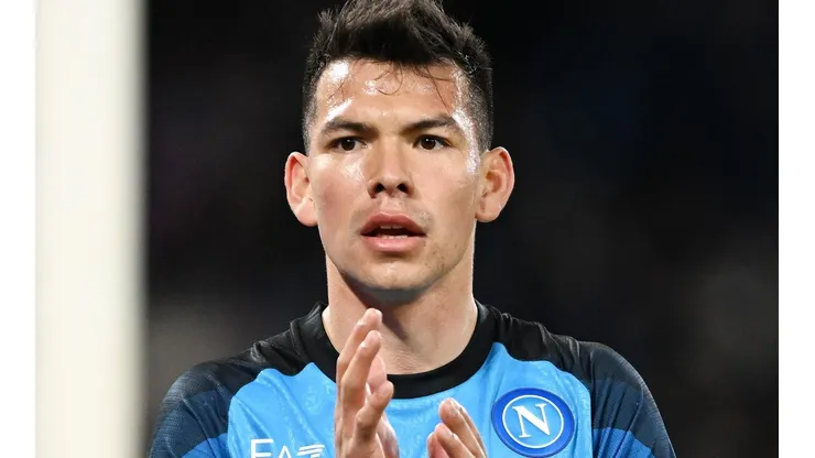 Chucky Lozano en un partido de la Serie A con el Napoli.