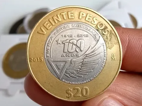 Así es la moneda de 20 pesos de la Fuerza Aérea Mexicana que vale 100 mil