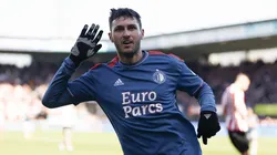 ROTTERDAM - Santiago Gimenez of Feyenoord celebrates the 1-2 during the Dutch premier league match between Sparta Rotter