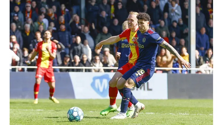 DEVENTER , 02-04-2023 , Stadium De Adelaarshorst , Dutch Eredivisie football , season 2022 / 2023 match between Go Ahead