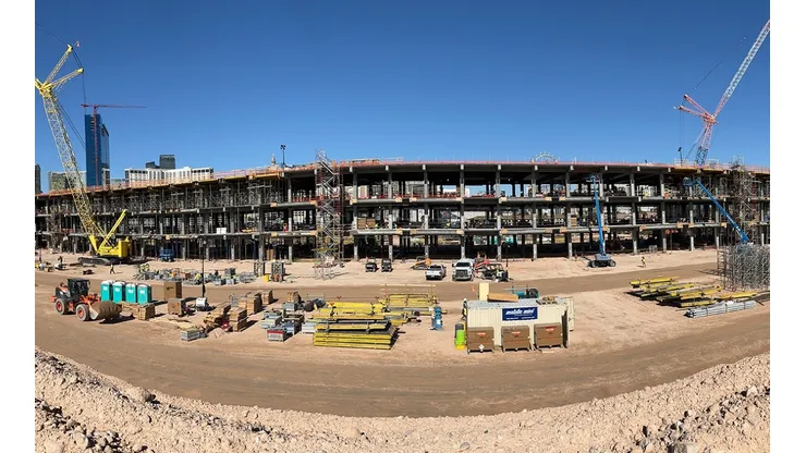 Así va el avance en el Paddock del Gran Premio de Las Vegas.