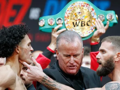 David Benavidez y Caleb Plant dieron el pesaje en un cara a cara de alto boltaje