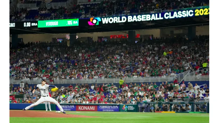 El lanzador japonés Roki Sasaki en el Clásico Mundial de Béisbol.