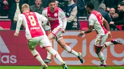 Eredivisie: Ajax v Feyenoord Amsterdam - Edson Alvarez of Ajax celebrates the 1-1 during the match between Ajax v Feyeno