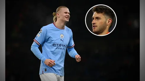 Erling Haaland en su gran demostración con Manchester City contra RB Leipzig.