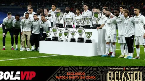 Real Madrid con sus trofeos 2023