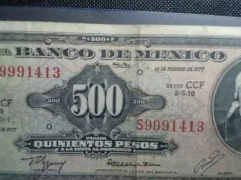 ¿Cómo es el billete de 500 pesos de Morelos que vale 25 mil pesos?