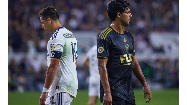 October 20, 2022, Los Angeles, California, USA: Javier Chicharito Hernandez 14 of the Los Angeles Galaxy and Carlos Vela