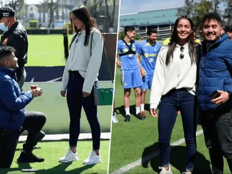 Aficionado propuso matrimonio en Coapa con ayuda de los futbolistas