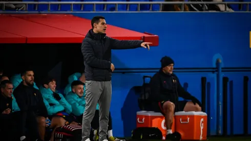 Head Coach Rafa Marquez (Barca Atletic) gestures during Primera Federacion RFEF match between Barca Atletic - Real Union