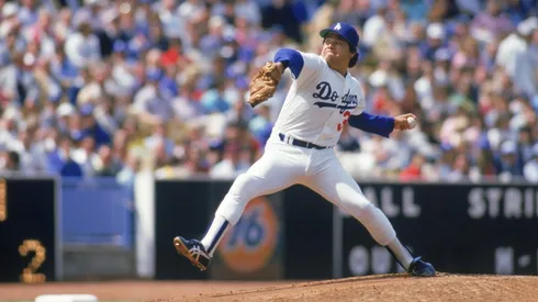 Fernando Valenzuela con los Dodgers en 1985.
