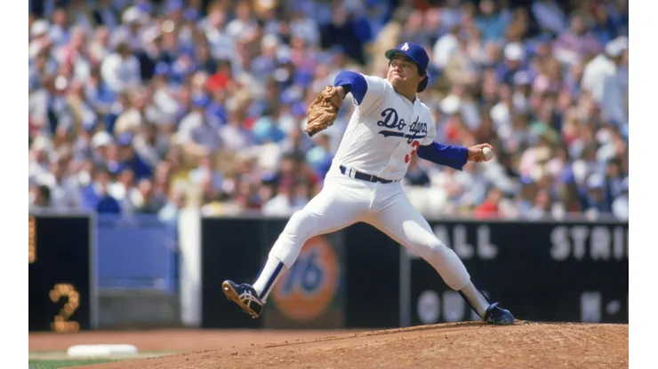 Fernando Valenzuela con los Dodgers en 1985.