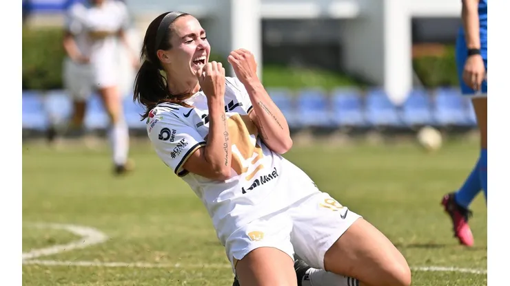 Chandra Eigenberger festeja su gol en el agregado.