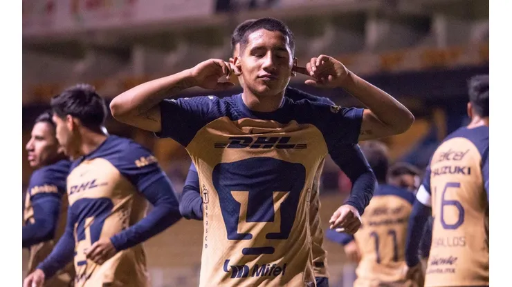 Festejo de Gael Rodríguez tras su gol.