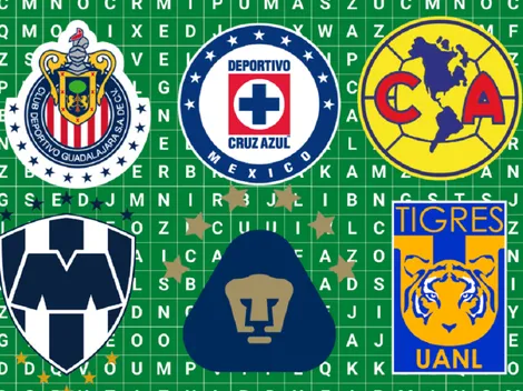 Encuentra los 6 equipos de la Liga MX escondidos en la sopa de letras