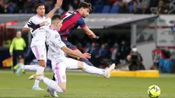 January 23, 2023, BOLOGNA, Italy: Bologna s Riccardo Orsolini (R) and Cremonese s Johan Vasquez (L) in action during the