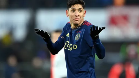 ROTTERDAM - Edson Alvarez of Ajax reacts during the Dutch premier league match between Feyenoord and Ajax at Feyenoord S