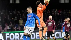 Piotr Zielinski of SSC Napoli and Guillermo Ochoa of SSC Napoli during the Serie A football match between US Salernitana