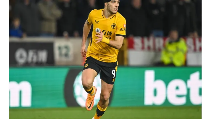 Premier League Wolverhampton Wanderers v Leeds United Raul Jimenez 9 of Wolverhampton Wanderers during the game Copyrigh