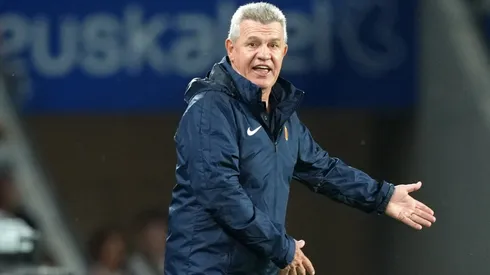 Javier Aguirre en la visita del Mallorca a la Real Sociedad.