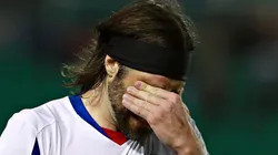 Mariano Pavone con Cruz Azul en el torneo Apertura 2017.