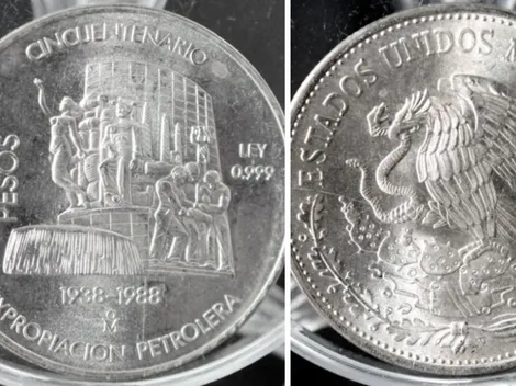 Así es la moneda del Cincuentenario de la Expropiación Petrolera que vale 85 mil pesos