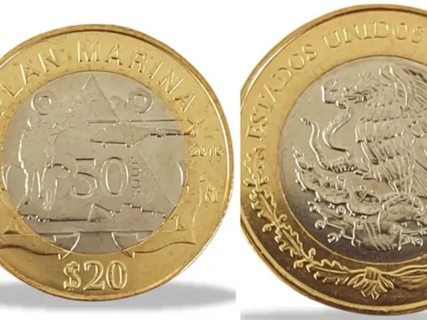 ¿Cómo reconocer la moneda de 20 pesos del Plan Marina que vale 45 mil pesos?
