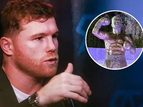 La reacción de Canelo Álvarez a la estatua con que lo homenajearon en su pueblo natal