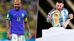 Dani Alves también felicitó a Messi tras la final del Mundial