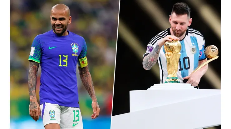 Dani Alves también felicitó a Messi tras la final del Mundial