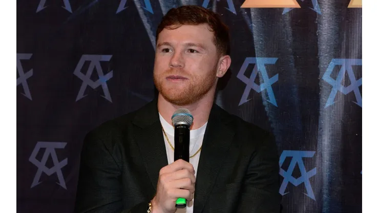 Saúl Canelo Álvarez en un evento en Ciudad de México.