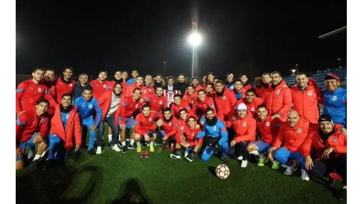 Las Chivas al término de su segunda práctica en Valdebebas con la compañía de Raúl.