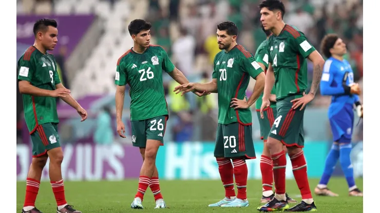 Seleccionados mexicanos al consumarse la eliminación en Qatar 2022.
