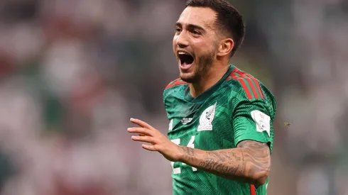 La celebración de Luis Chávez a su gol en la Copa del Mundo Qatar 2022.