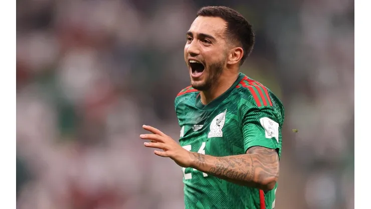 La celebración de Luis Chávez a su gol en la Copa del Mundo Qatar 2022.