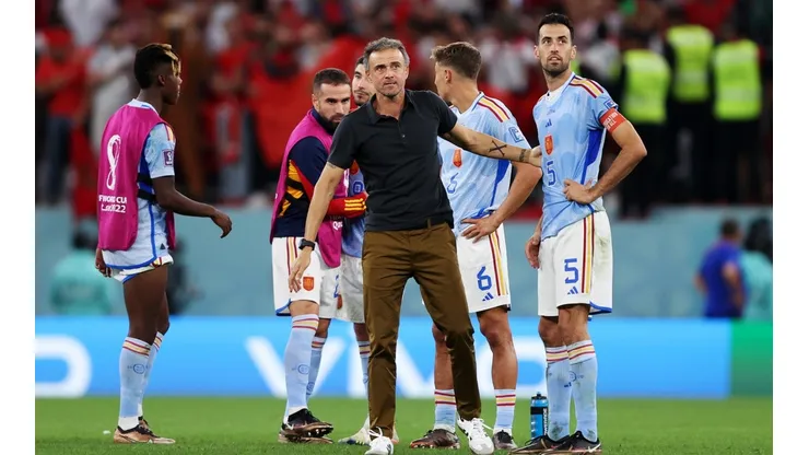 Luis Enrique y Sergio Busquets en la eliminación de España.