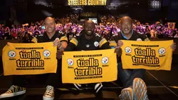 James Farrior, Santonio Holmes y Dermontti Dawson en Siempre Steelers.